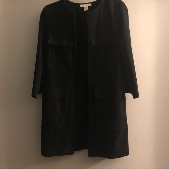 3/4 Suede Black Overcoat Excellent Condition 4 - Picture 3 of 5